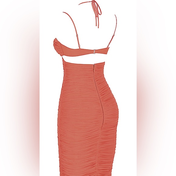 House of CB Dresses House Of Cb Tibi Rose Cutout Ruched Midi Dress